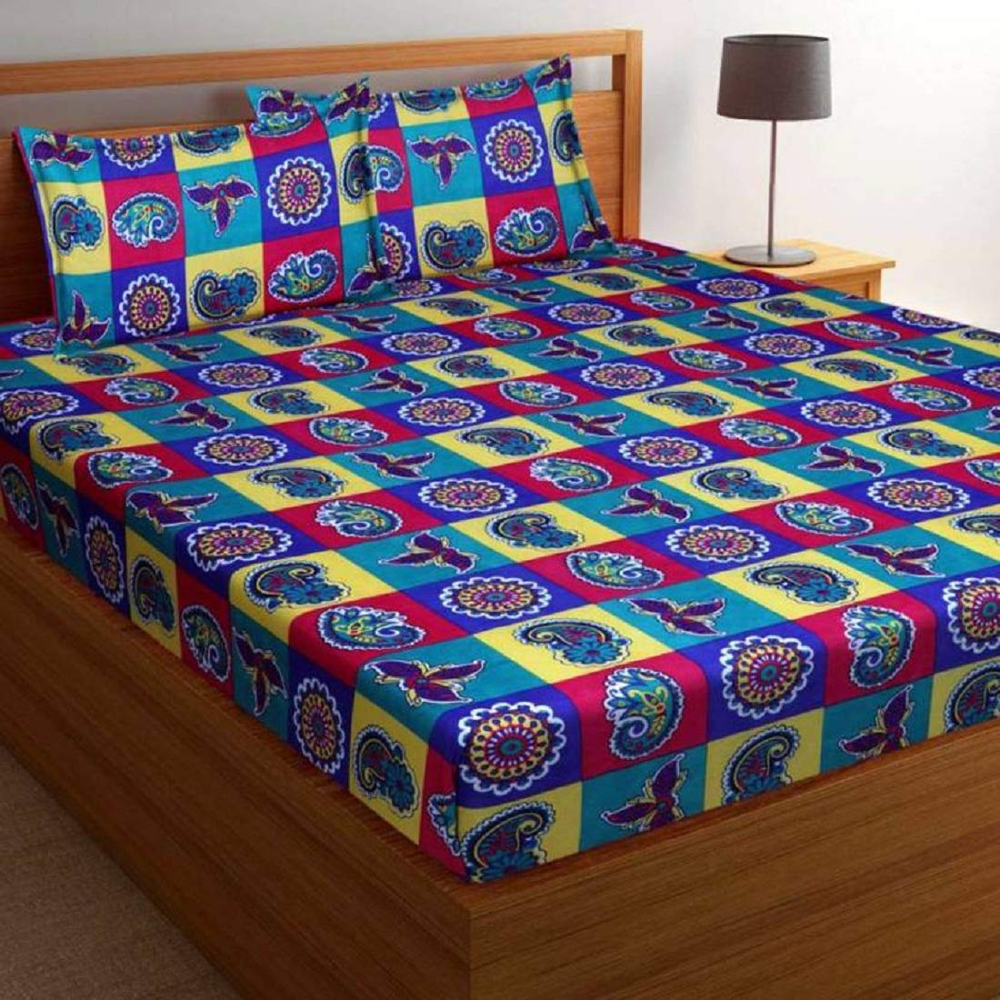 New panipat textile zone Poly Cotton Double Bedsheet with 2 Pillow Covers (B07HXJ64JP) Amazon Price History, Amazon Price Tracker