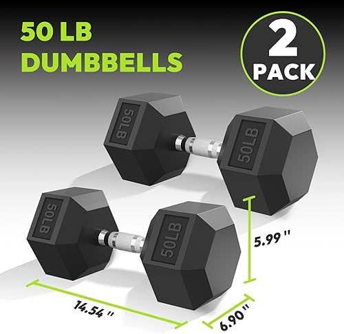 Miniatura 2 de Juego de mancuernas hexagonales de 40 a 575 libras, mancuernas de ejercicio y fitness con revestimiento de goma, peso de mano para entrenamiento de
