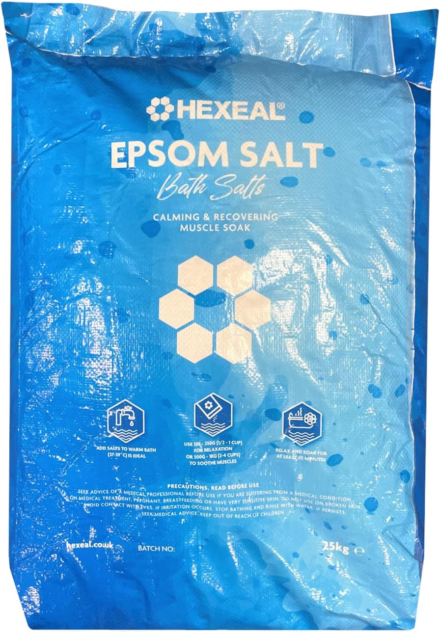 Hexeal EPSOM SALT 25kg Bag Food Grade Magnesium Sulphate Amazon