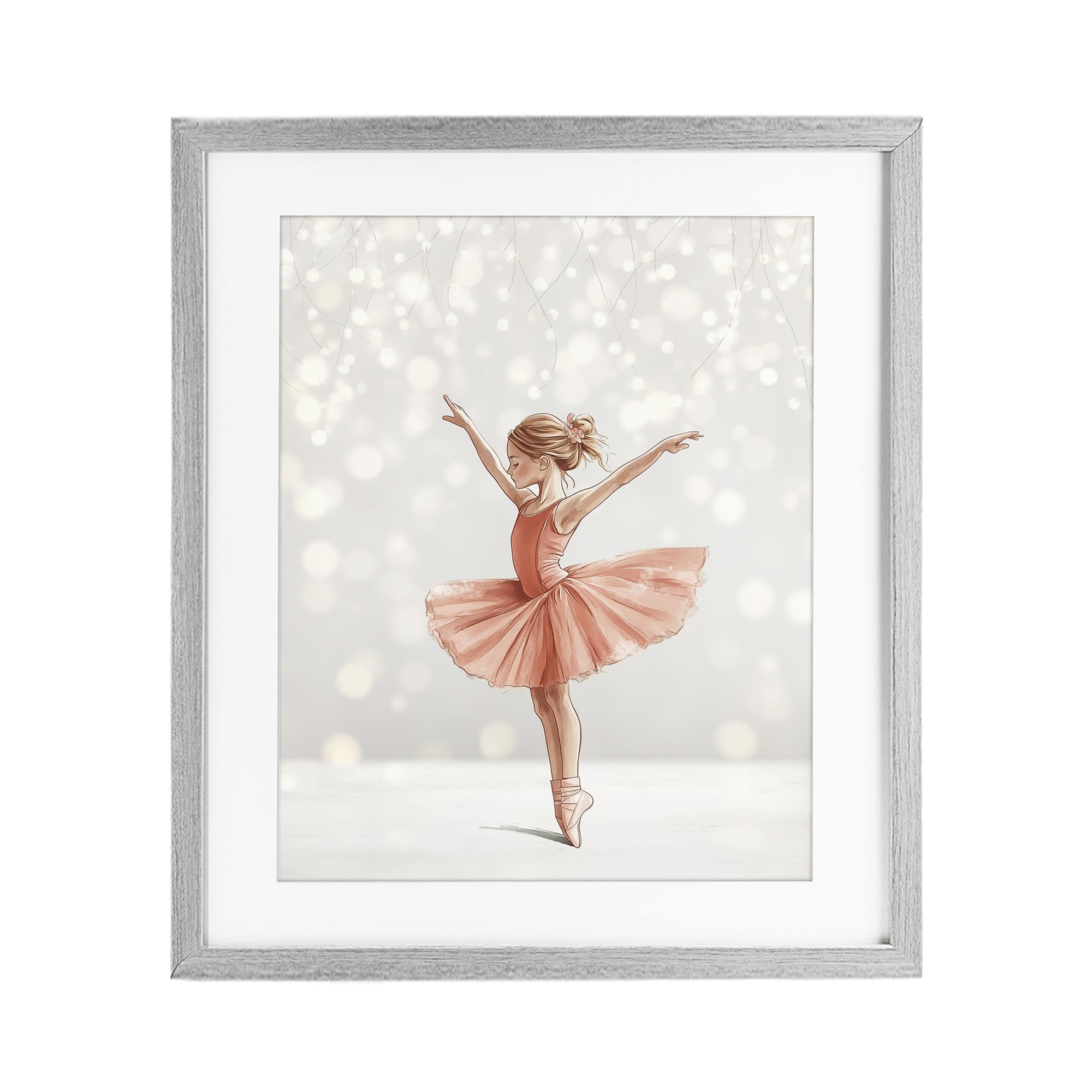 Stupell Industries Farmhouse Gray (Textured) 'Dancer In The Light'| Framed Print Under Glass