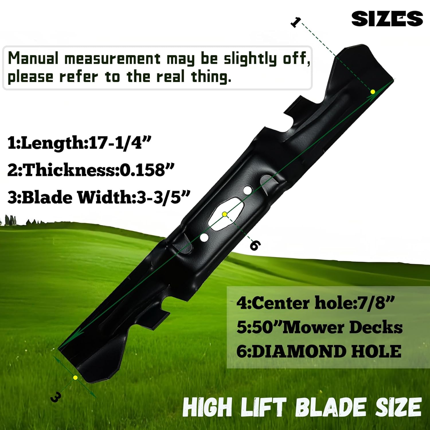 742P05094 High-Lift Blade 50 Inch, Compatible with CUB CADET Enduro XT1-LT50 Ultima ZT1-50, ZT2-50, 742P05094-X,High-Lift Blade for 50-inch Cutting Decks Replaces 742-05094-X 3 Pack -5 Years Warranty