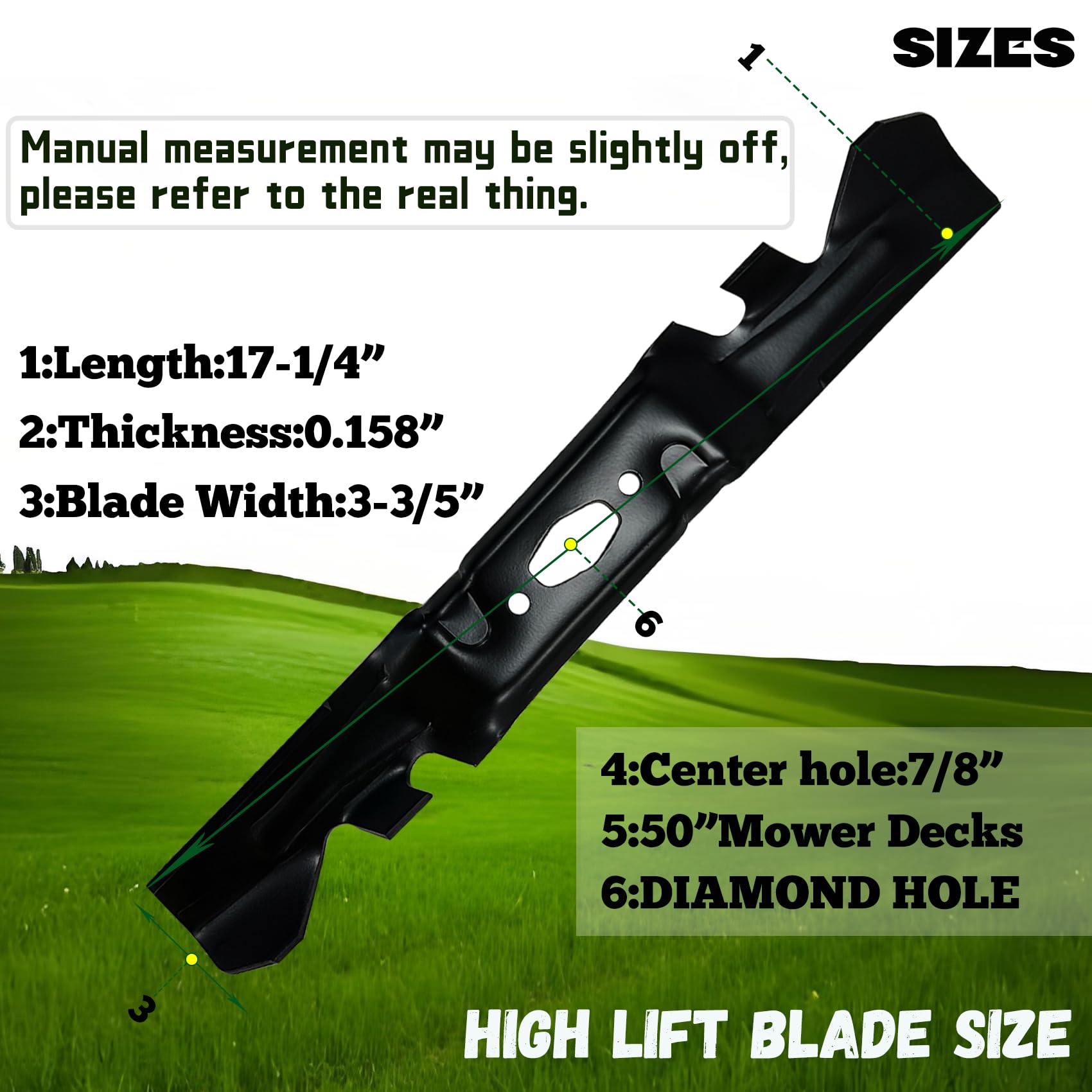 742P05094-X - Lama ad alto sollevamento da 127 cm, adatta per XT1-LT50 ZT1-50 ZT2-50, confezione da 3