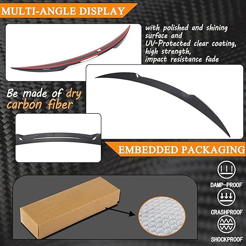 Miniatura 7 de MCARCAR KIT Alerón de maletero de fibra de carbono seco para Alfa Romeo Giulia Quadrifoglio Sedan 2015-2022 salida de fábrica CF trasero labio