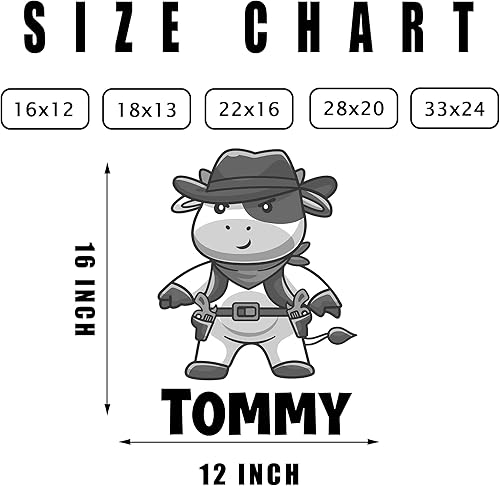 Miniatura 2 de Calcomanías de pared de vaca personalizadas para decorar el dormitorio de los bebés, niños y niñas, calcomanías de pared de vaca con nombre