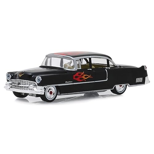 1:64 1955 Cadillac Fleetwood Series 60 Special Black W/Flames 30105