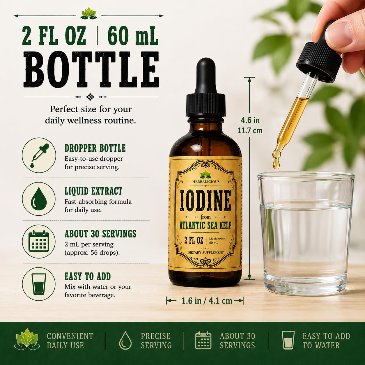 HERBALICIOUS Iodine Drops – Natural Iodine Liquid from Sea Kelp – Thyroid Supplement for Energy, Digestion & Immune Support – Organic Non-GMO Formula – 2 fl oz — Amazon image 5