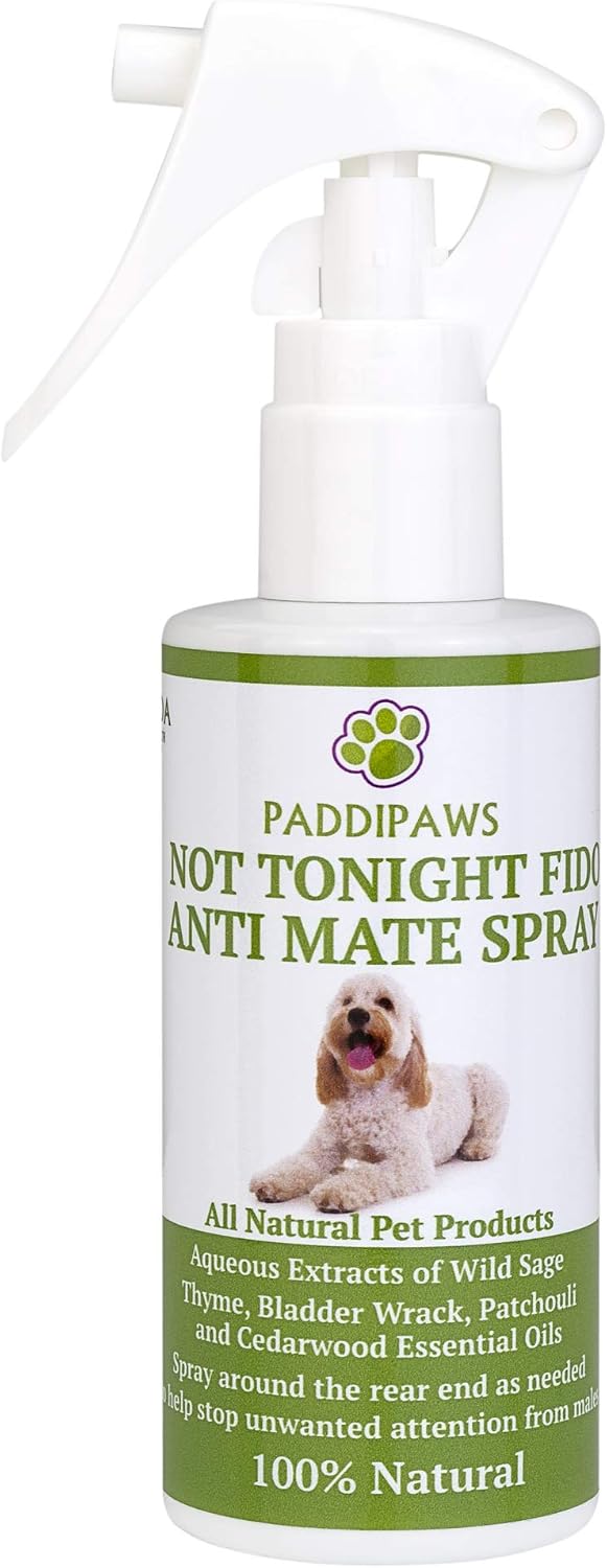 Paddipaws Not Tonight Fido Bitch Spray, 100% Natural Anti-Mate Dog Spray to Help Discourage Unwanted Male Attention, Gentle
