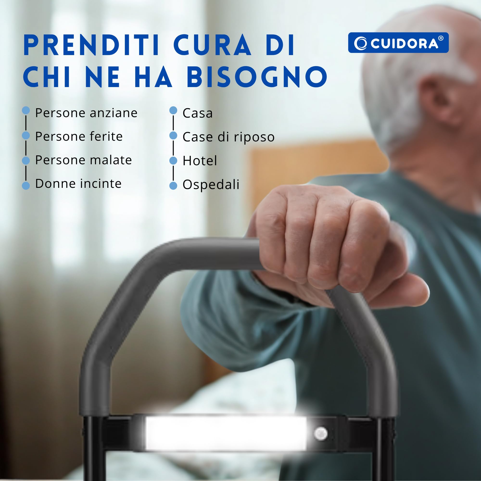 Sponde Letto Anziani Anticaduta – Barriera Letto per Adulti – Sponda Letto Matrimoniale Universale – Sbarra di Sicurezza Robusta e Facile da Montare – Protezione Letto per Anziani