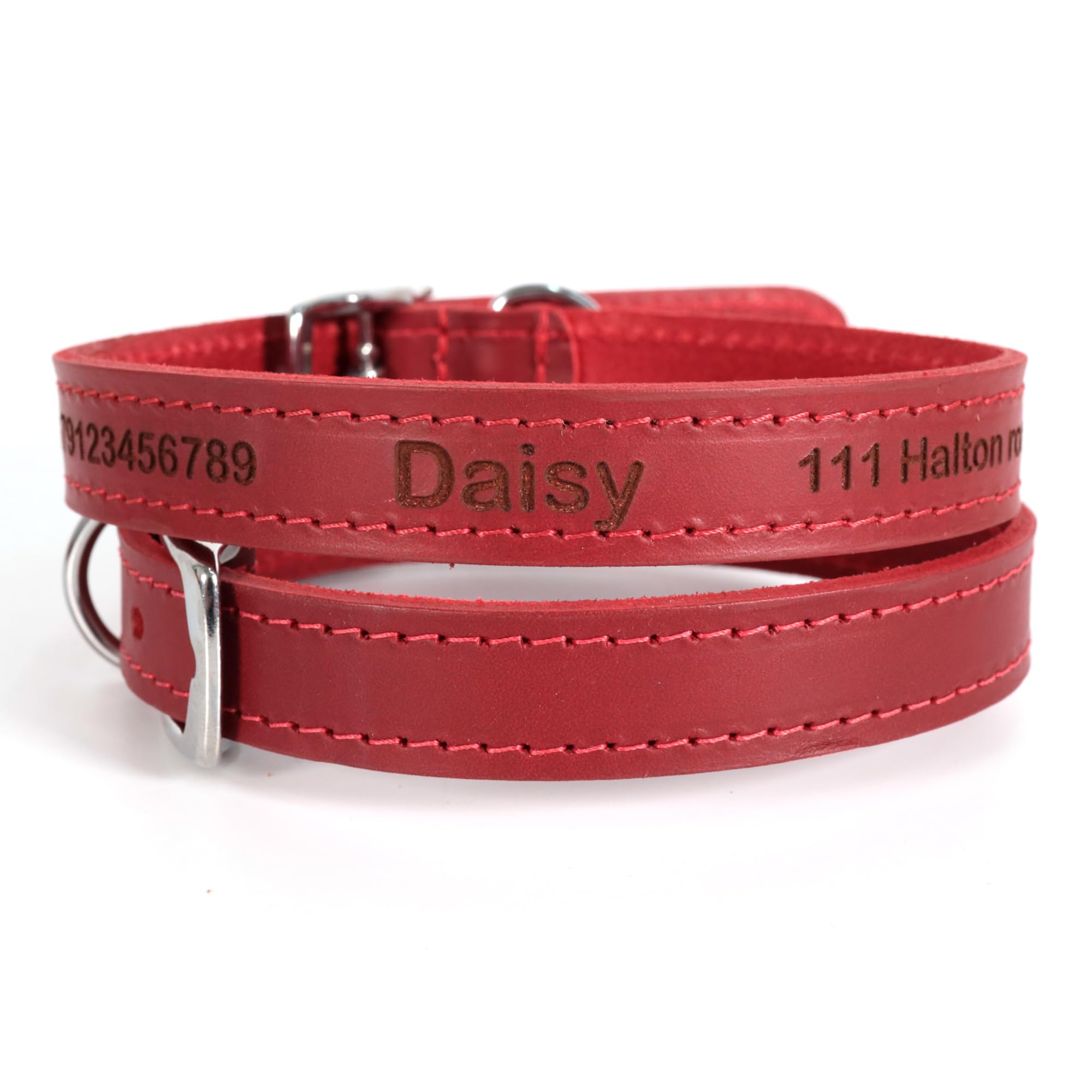 CustomDesign.Shop Collare per Cani in Pelle Personalizzabile, Ancol Heritage, in Pelle di Alta qualità, Realizzato nel Regno Unito | Medaglietta per collare Ancol con incisione laser personalizzata con il tuo testo o nome ~ realizzata in vera pelle