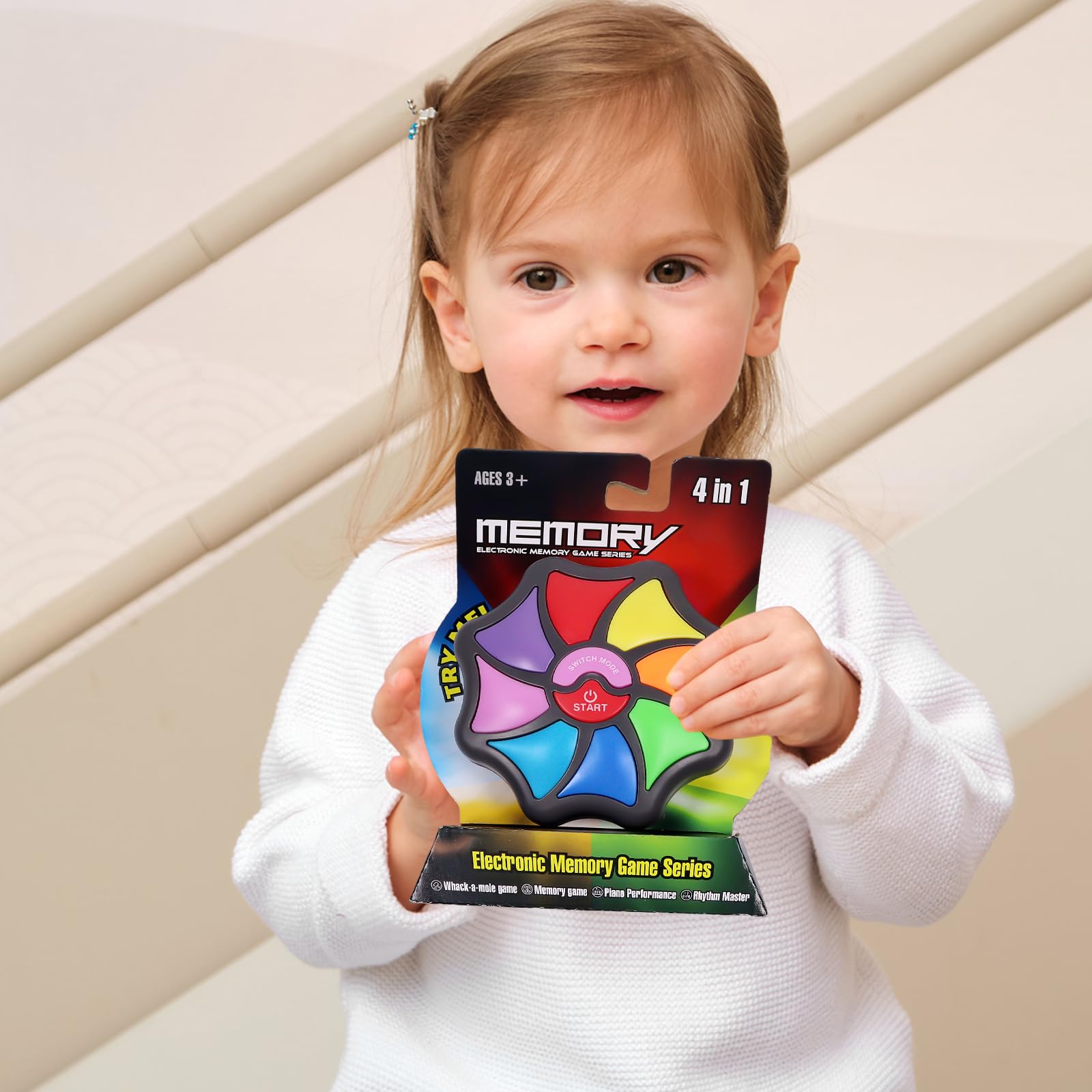 Juego de entrenamiento de memoria, juego de memoria electrónica para niños, juego de reacción multijugador con luces y sonidos, para entrenar el cerebro y las reacciones de los dedos, regalos para