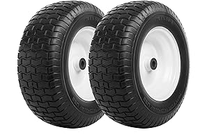Taifa 16 Inch 3/4 Axle Solid Lawn Cart Replacement Tires and Wheels