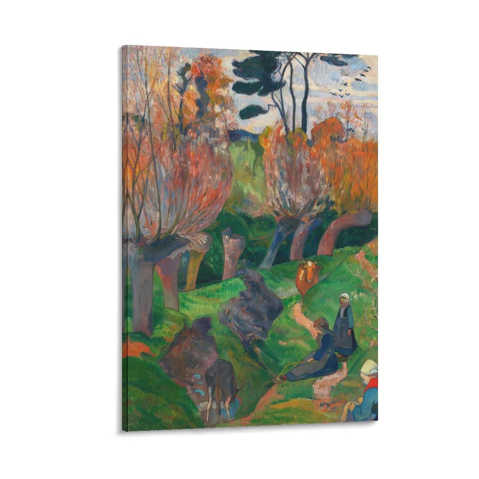 Paul Gauguin,Bretagnelandskap Med Kuer,art Prints,Vintage Art Canvas Art Poster And Wall Art Picture Print Modern Family Bedroom Decor Posters Frame-Paul Gauguin,Bretagnelandskap Med Kuer,art Pr 20x30