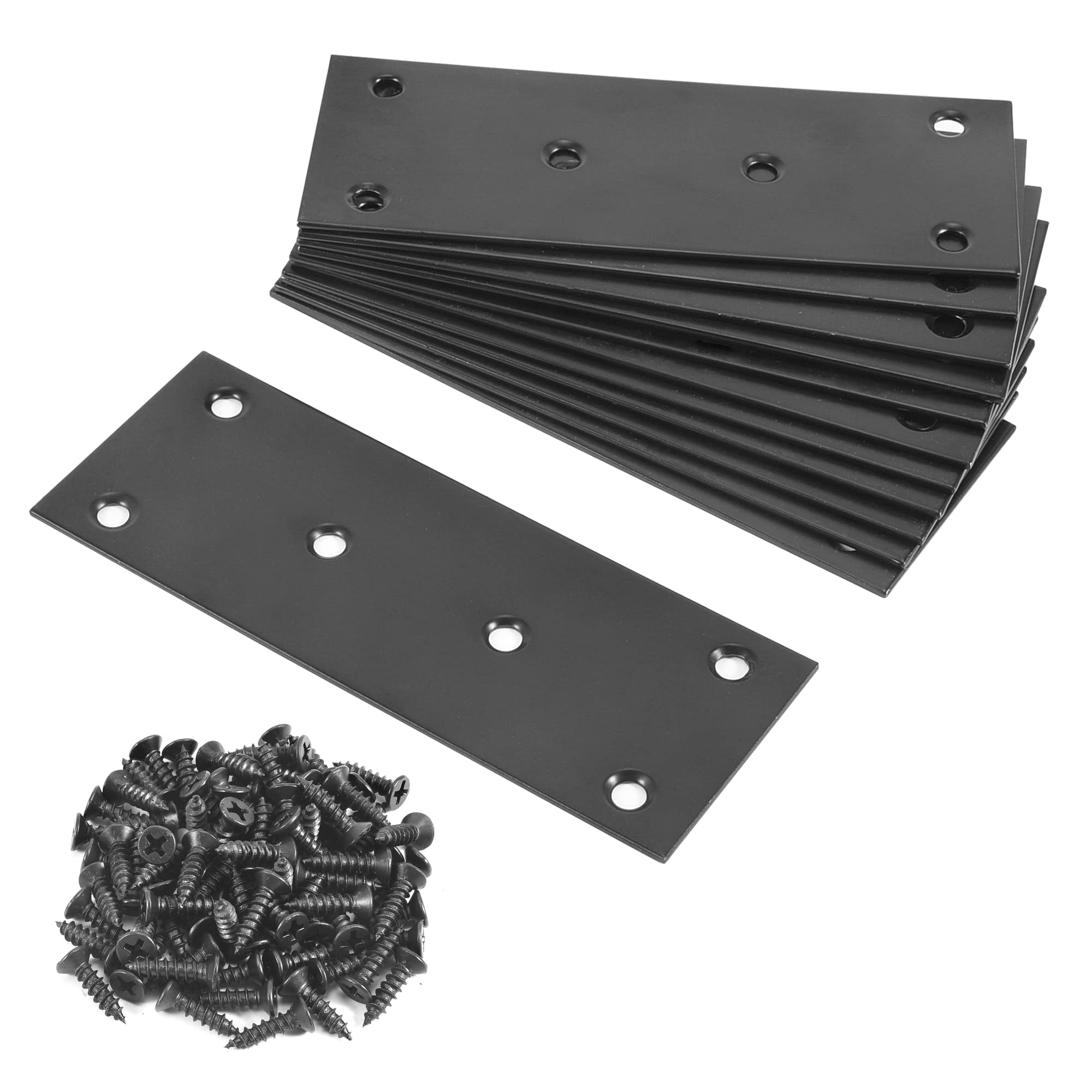 Buy 12 Pack 5” Black Flat Mending Plate, Stainless Steel Heavy Duty