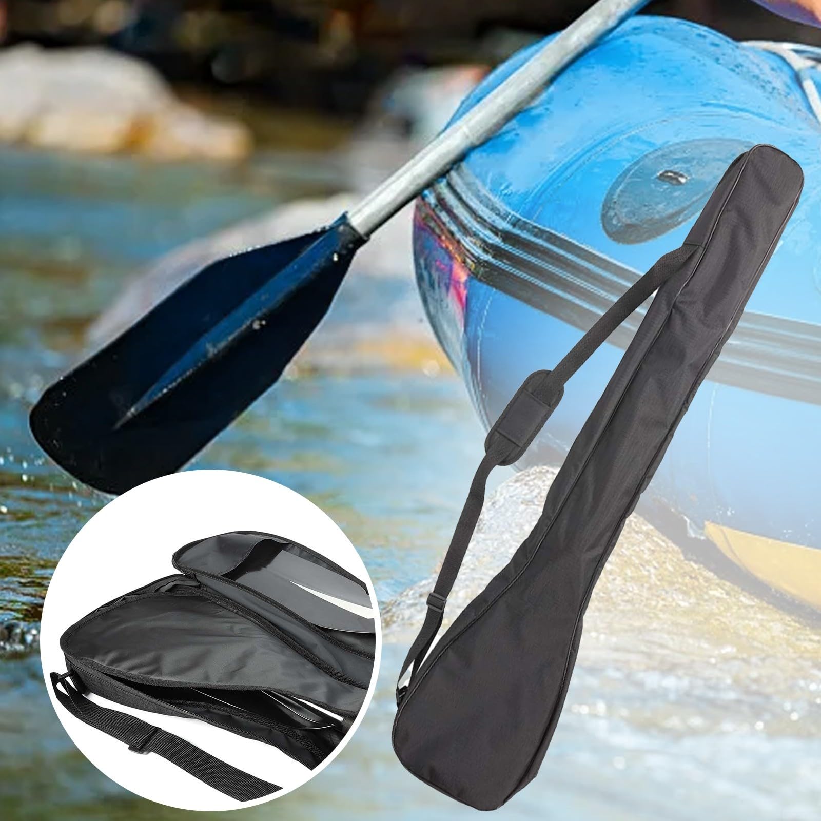 Sac de transport pour pagaie, canoë, kayak, pagaie fendue, sac de rangement pour pagaie, sac de rangement pour rameur, bateau