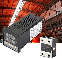 Vista 7 de REX-C100 PID Kit de controlador de temperatura con SSR y termopar controlador de termostato digital 0‑400 ℃+ 25A SSR + termopar tipo M6 K de 3.3 ft