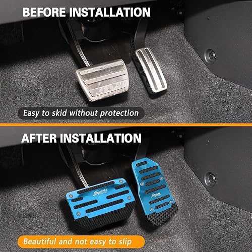 Vista 7 de HAOBO Zufoty - Juego de 2 fundas antideslizantes para pedal de transmisión automática, kit de repuesto de aleación de aluminio de alta calidad