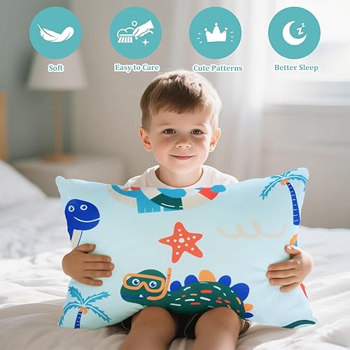 Miniatura 42 de Fundas de almohada para niños pequeños, paquete de 2 fundas de almohada para almohadas de 13 x 18 pulgadas o 12 x 16 pulgadas para ropa de cama