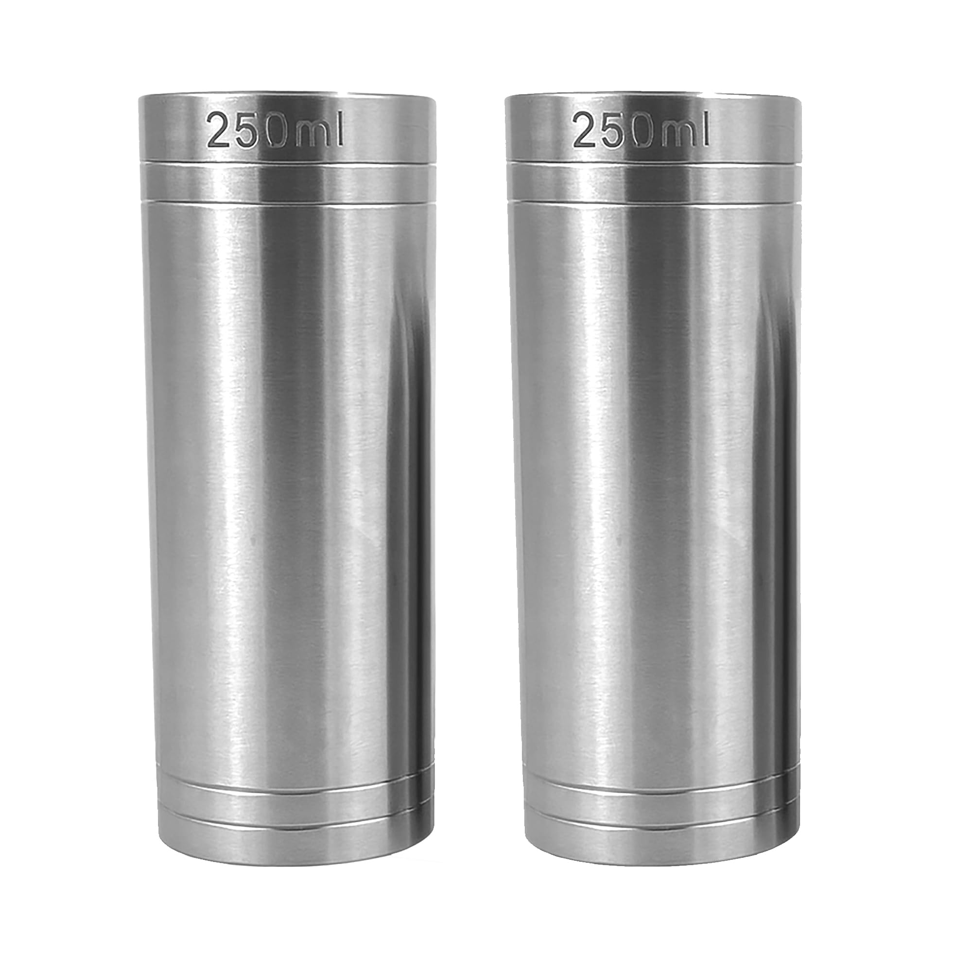 Chabrias Ltd 2 Pack 250ml Premium Stainless Steel Silver Thimble Measure Barware Professional Spirit Measuring Cups, Home Bars, Cocktail Stations & Bartenders, CE Marked
