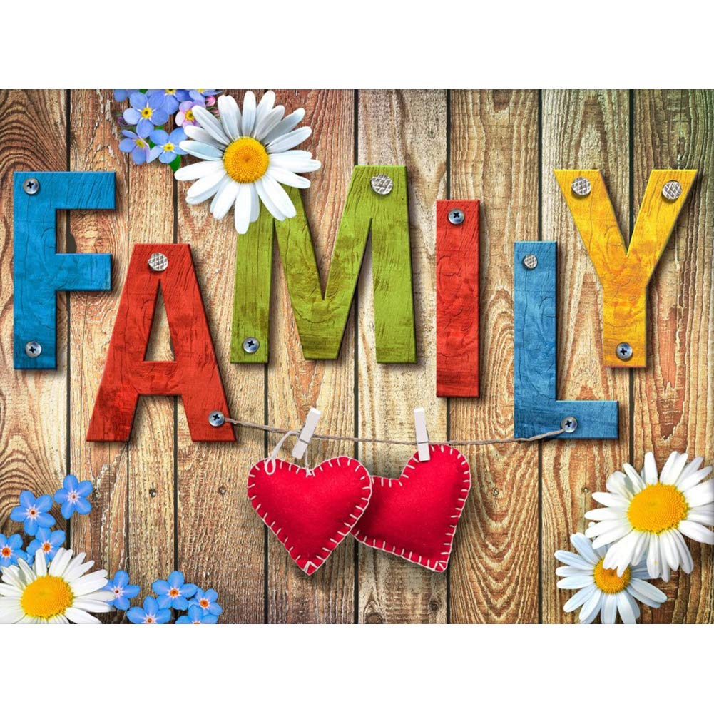 Abillyn 5D Diamond Painting Kits Full Drill, Family and Love Hearts Diamond Art for Adults Kids