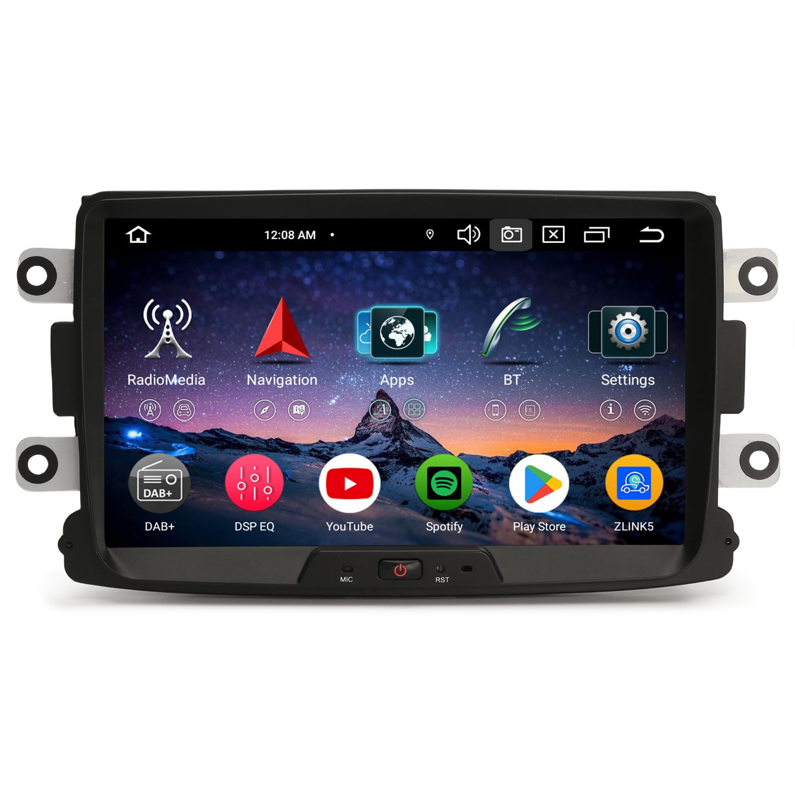 Erisin 8 Zoll 8-Kern 4GB+64GB Android 16 Autoradio Bluetooth mit GPS Navigation für Renault Dacia Duster Logan Sandero Dokker Lodgy, CarPlay & Android Auto, WiFi 4G, DSP, DAB+ FM RDS, DTV, USB, Canbus