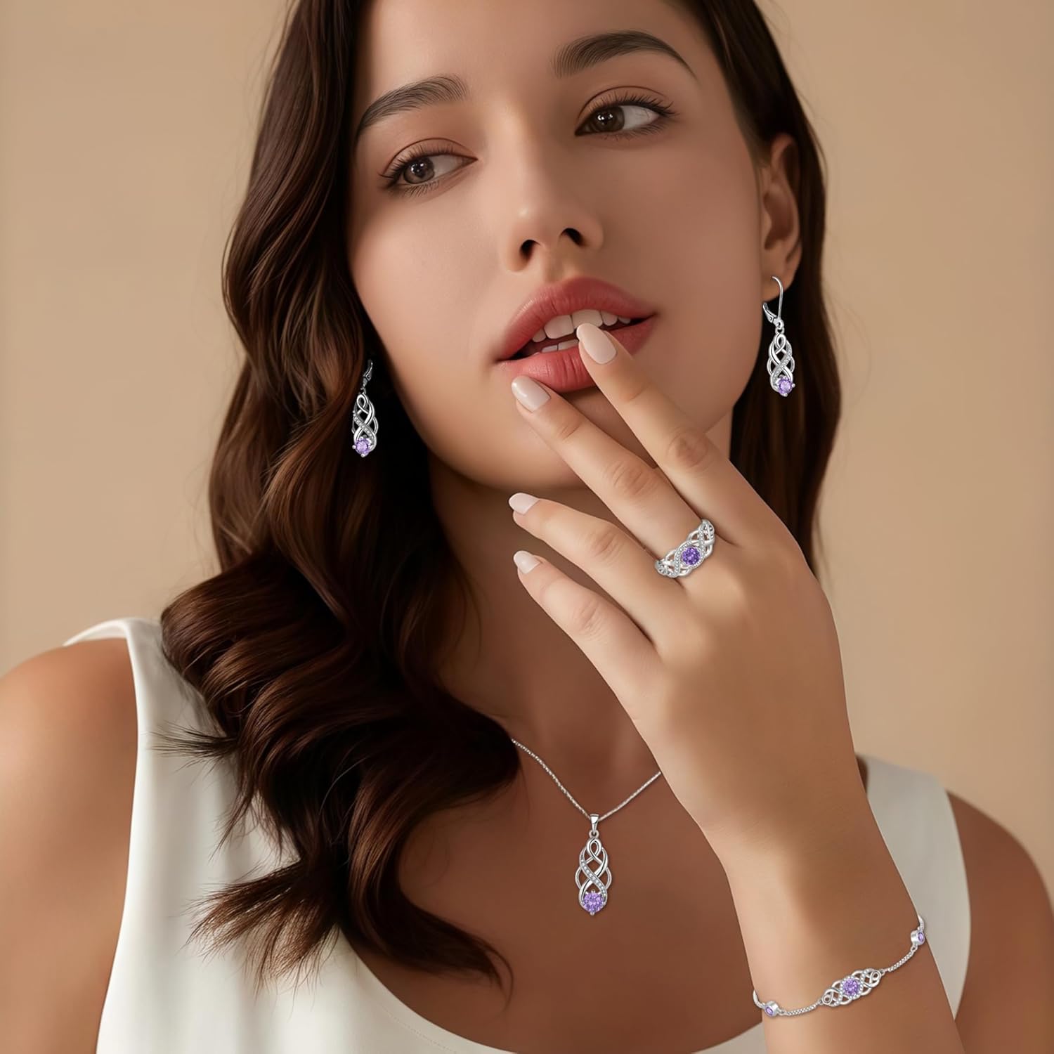 Infinity Celtic Knot Bracelet 925 Sterling Silver Birthstone Bracelet Irish Jewelry for Women - Image 3