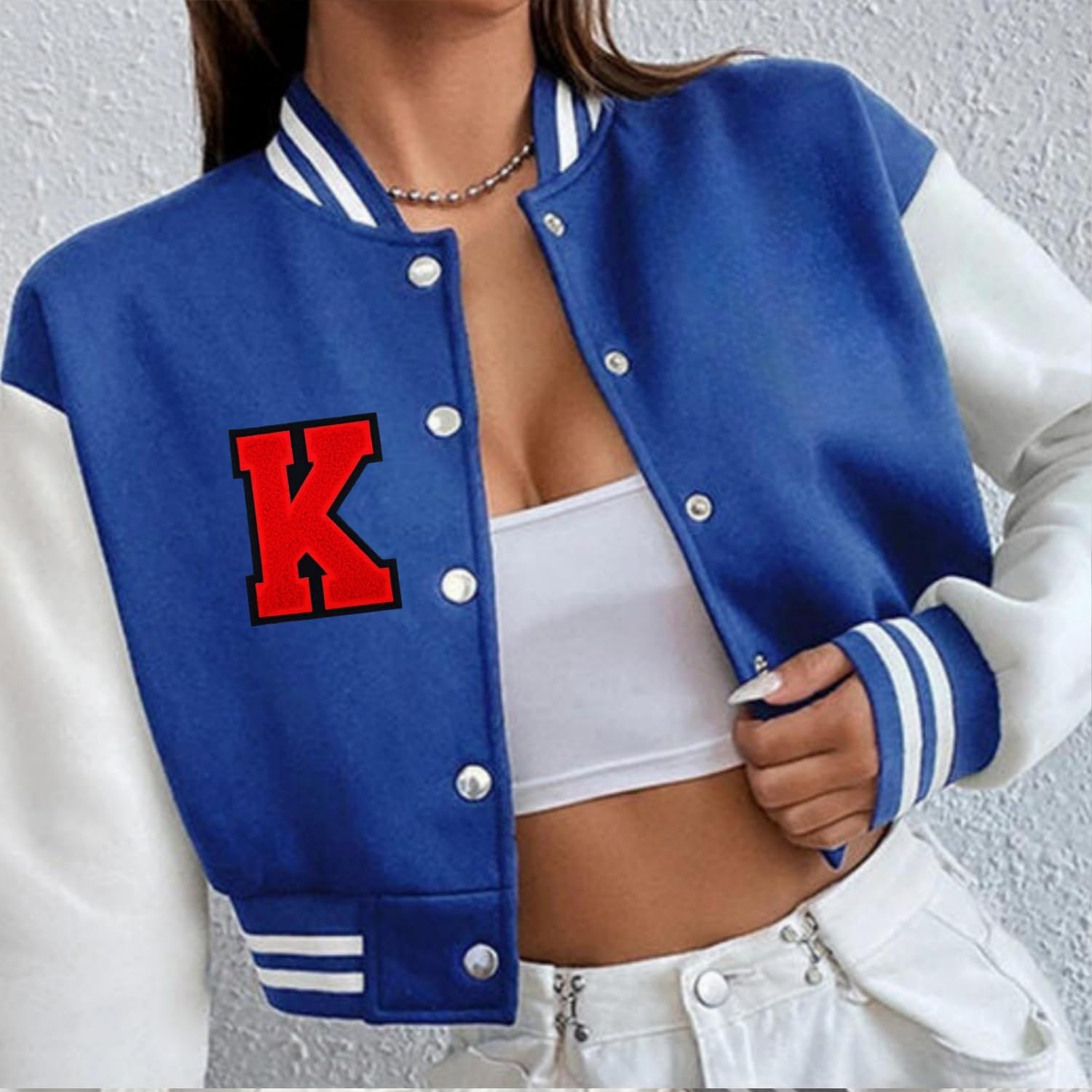 1 PCS 4.0" Red Chenille Letter Patch with Black Edge, Iron on Patches for Hats, Clothes, Bags, Backpacks, Jeans, Jackets - Initial Patch, Large Varsity Letter K - Image 7