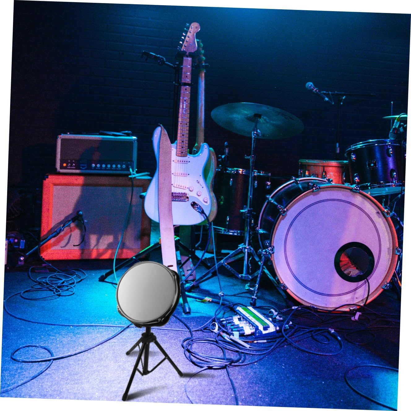 1pc Dumb Drum Practice Pad Simulation Snare Drum Trainer for Quiet Drumming for Beginners and Practice Sessions Creative Musical Instrument Accessory White