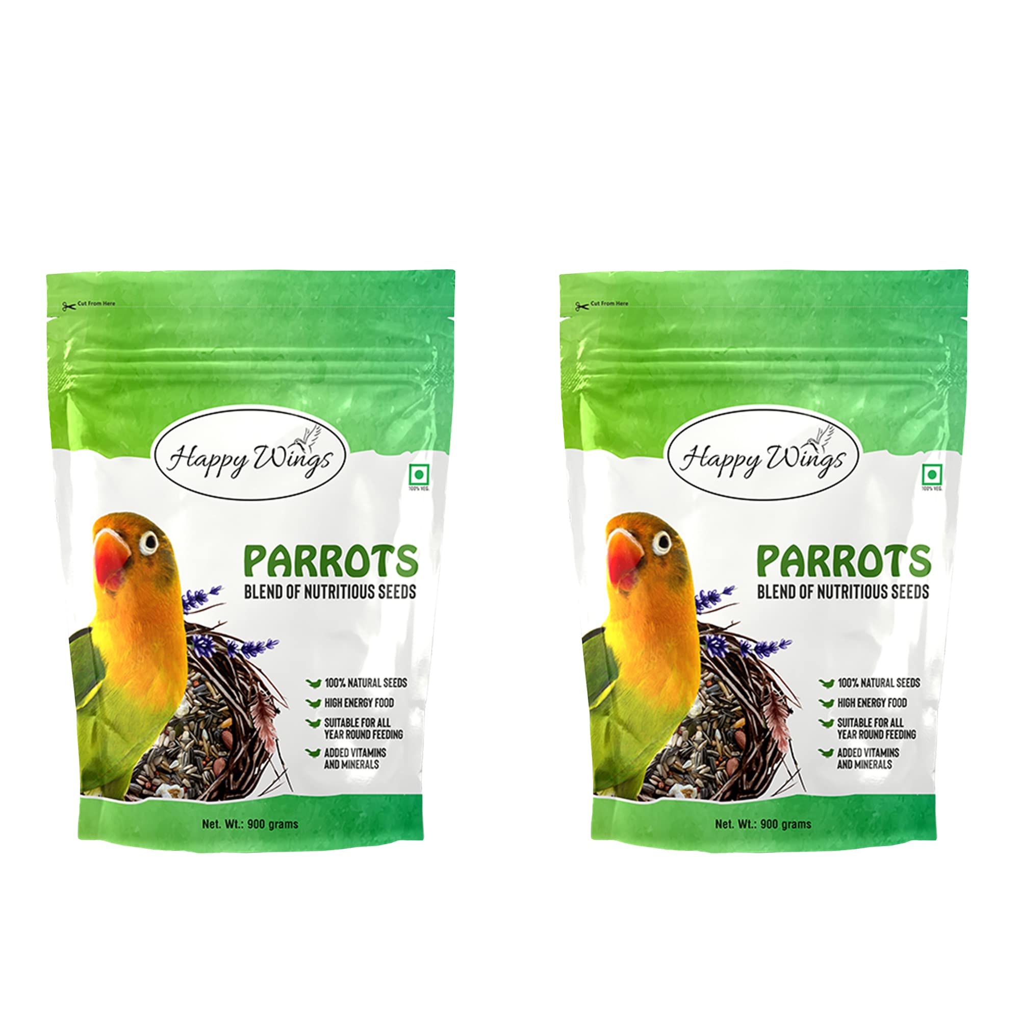 Happy Wings Parrots Bird Food - 1800 Grams Mix Seeds - Suitable for Parrots, African Grey Parrots, Macaws, Lorikeets - Combo Pack of 2 (B09YVCFV97) Amazon Price History, Amazon Price Tracker