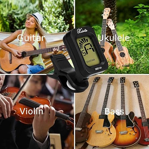 Miniatura 9 de Kit de accesorios para guitarra incluye cuerdas de guitarra acústica, afinador, cejilla, herramienta de restricción 3 en 1, soporte para púas,