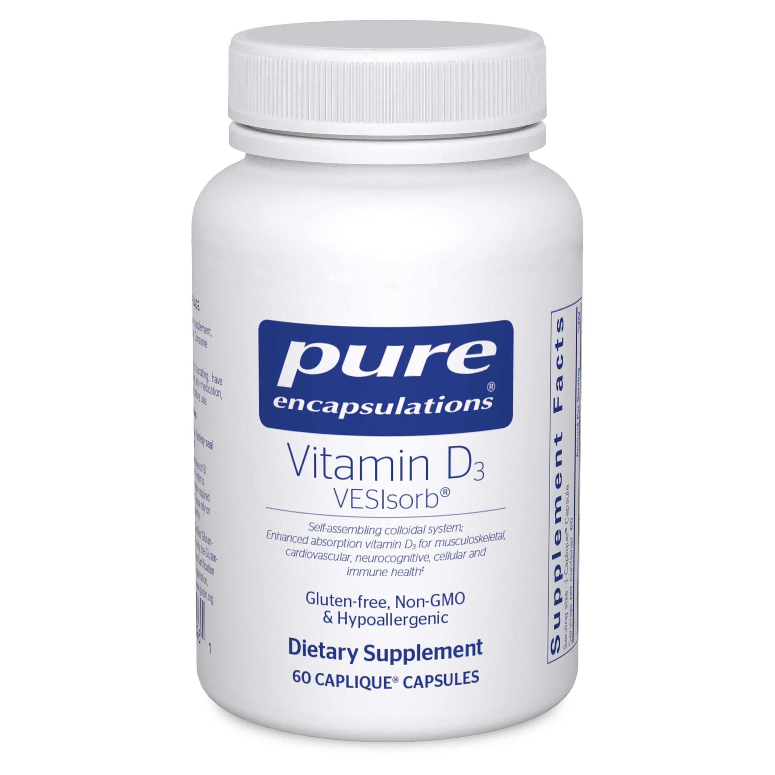 Vitamin D3 VESIsorb | Supplement to Support Bones, Heart, Colon, Breast Health, and Enhanced Vitamin D Absorption* | 60 Caplique Capsules