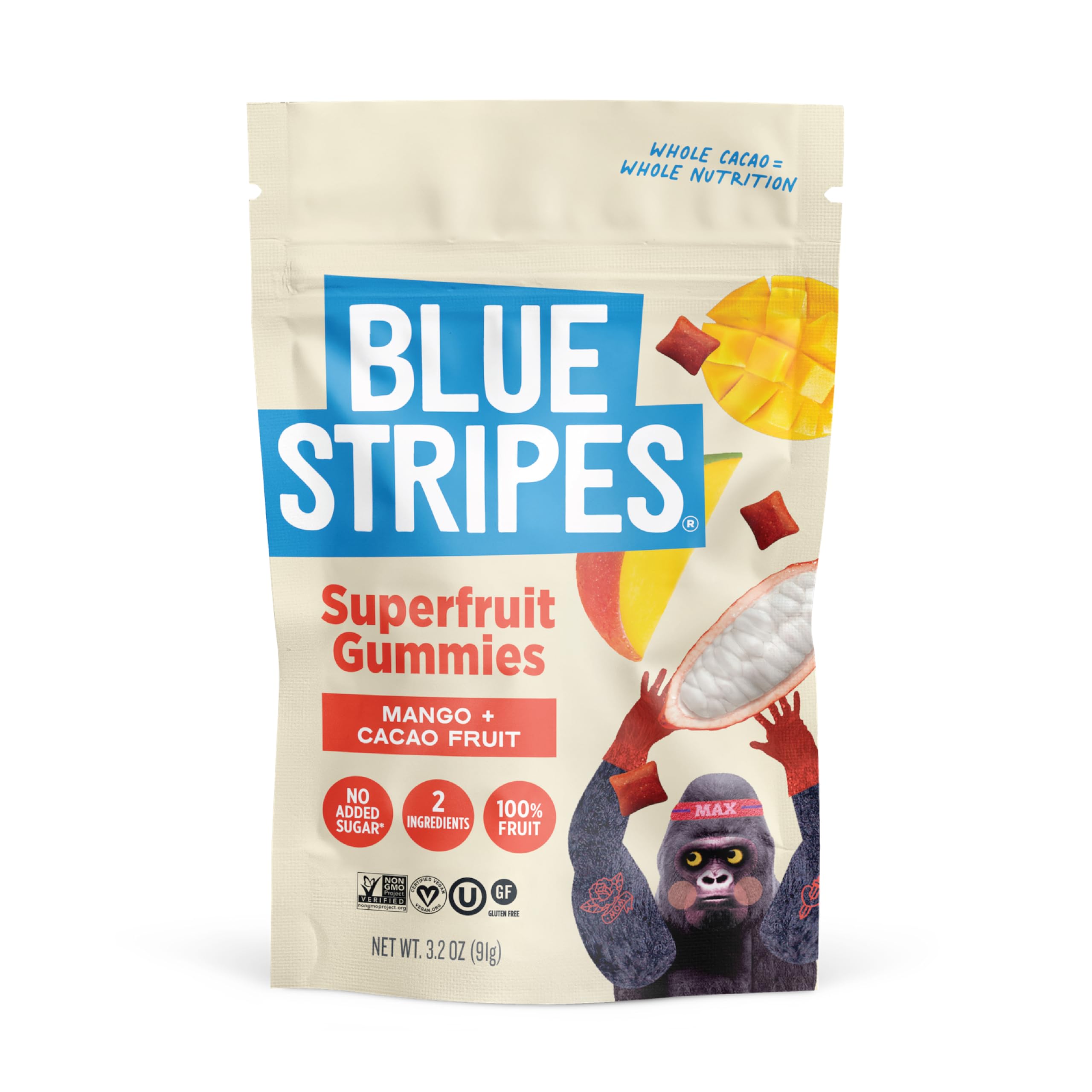 Amazon.com : Blue Stripes Cacao Superfruit Gummies - Vegan Chewy