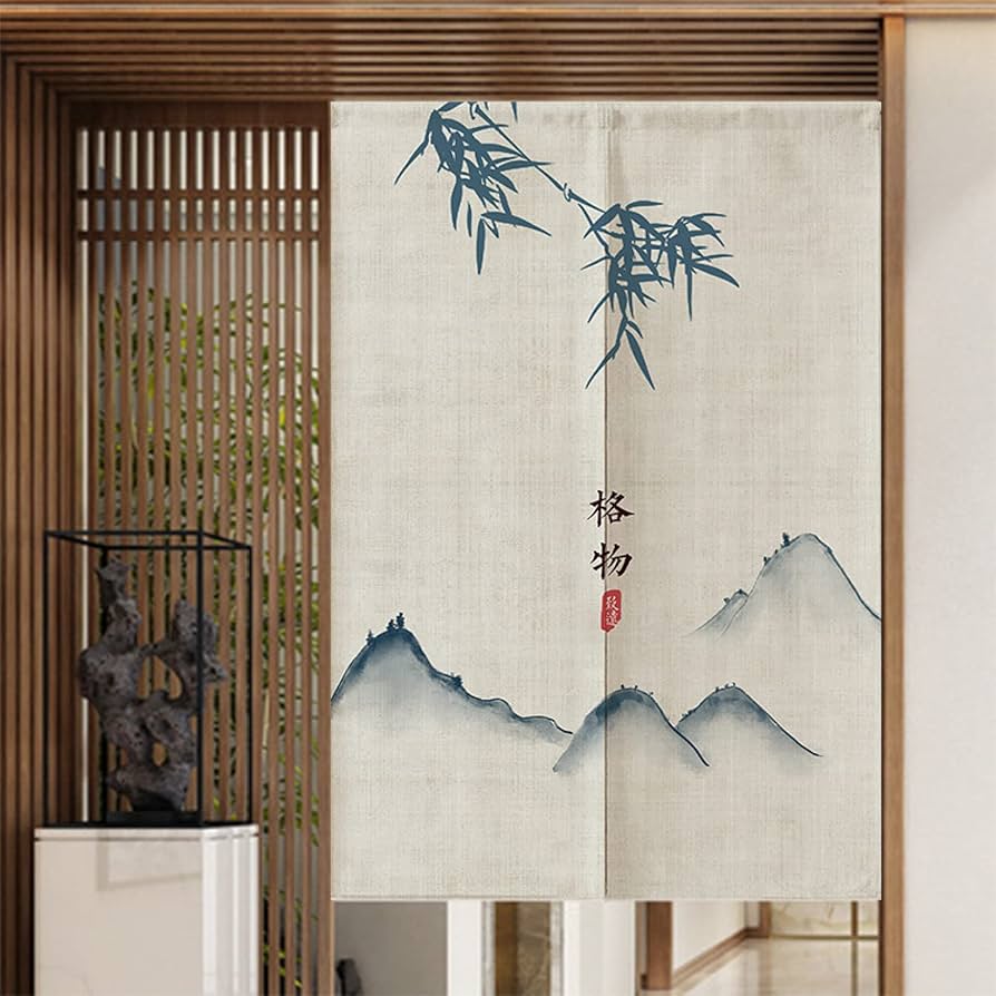 ZEMIANのれん 雪 和風 タペストリー 間仕切り 目隠し 半間のれん 伝統 LX 和柄 鹿 花プリント 柔らかい 飾り ピンク ブルー カーテン インテリア 試着室 シンプル B65*90 女の子 寝室 隙間風遮断 目隠し おしゃれ 暖簾和風 洗える 新生活