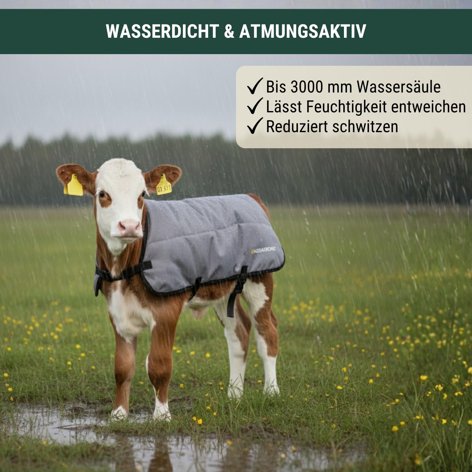 Agrarzone Klasyczny koc dla cieląt, 80 cm, koc termiczny dla cieląt, chroni przed stresem zimnem, wyjątkowo odporny na rozdarcie, Ripstopp, przytulny, koc wiklinowy do utrzymania ciepła