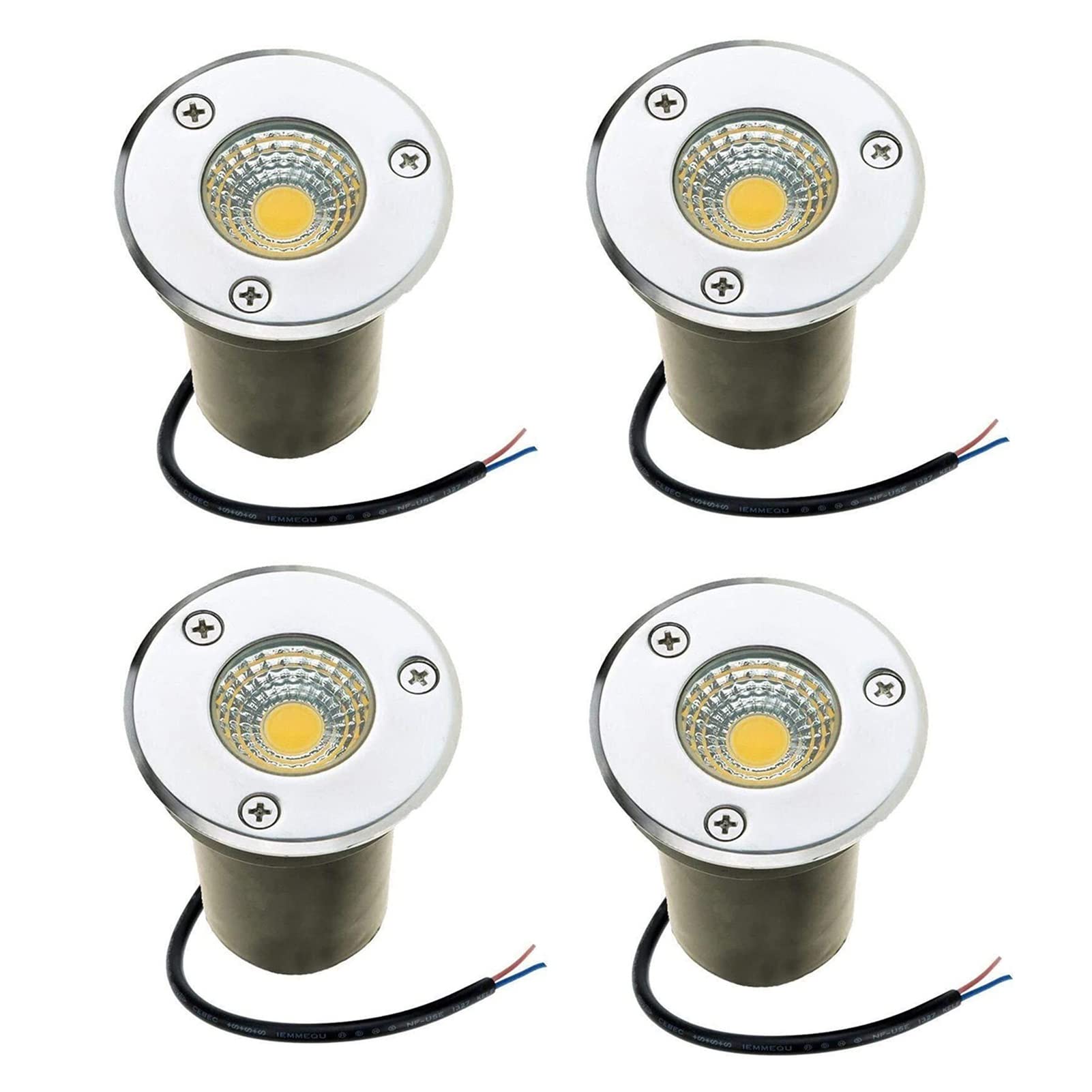 Faretti LED da Incasso per Pavimento Esterno 3W Faretto Incasso Segnapasso IP67 Impermeabile per Giardino, Esterno, Terrazzo(Warm White Light,220V)