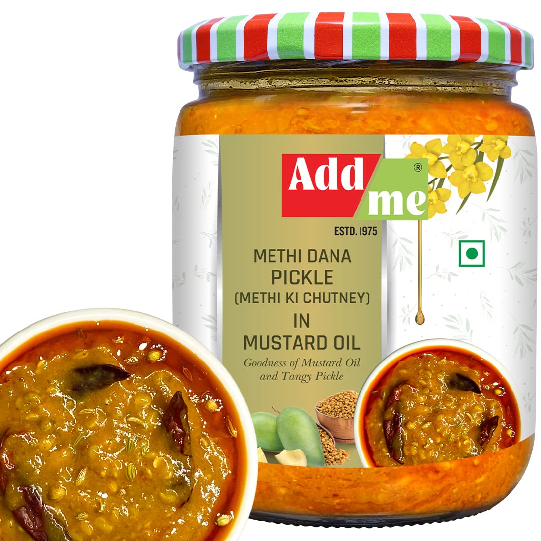 Add me Methi ki Chutney in Mustard Oil 500gm, Pickle Paste Methi Dana Pickle North Indian achar Chutney Paste 500 G Glass Pack (B0B2S6HX31) Amazon Price History, Amazon Price Tracker