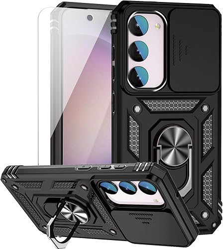 Funda para Samsung Galaxy S23 FE con cubierta deslizante para cámara con protector de pantalla HD grado militar de 16 pies probada en caídas Funda