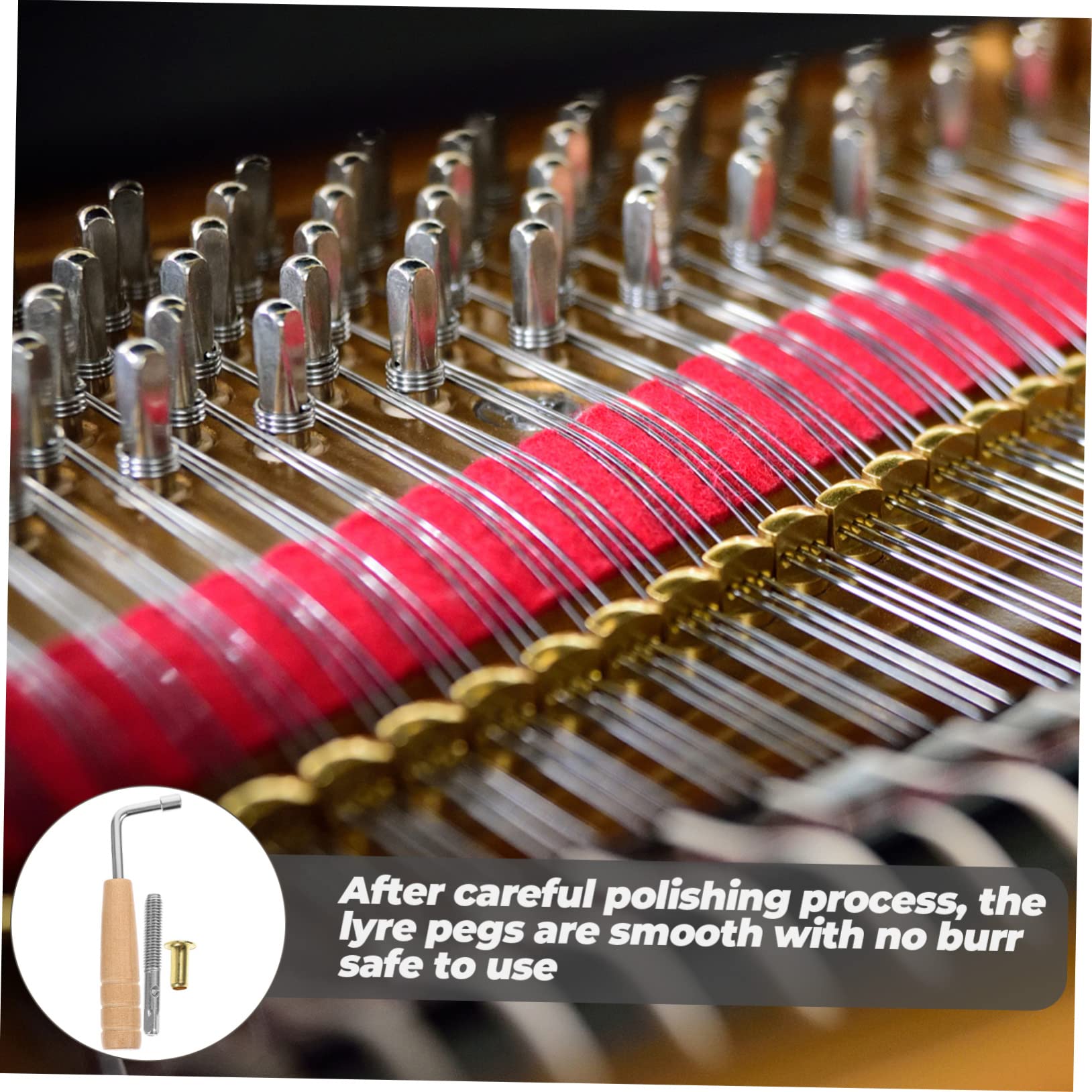 FAVOMOTO Lyre Harp String Pegs Replacement Tuning Pins for Lyre Harp Tuning Pins Comfortable Handling