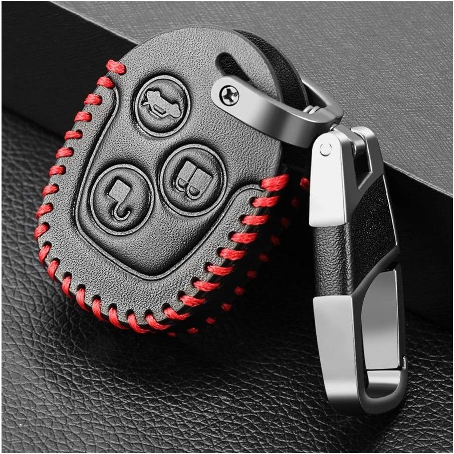 Car Key Shells Leather Car Key Case 3 Buttons Remote Key Shell Fob Car