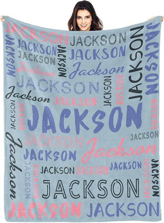 Personalized Name Blanket Customized Baby Blankets for Girls Boys Adults Monogrammed Blankets and Throws Christmas Birthday Mothers Fathers Valentines Day Gift