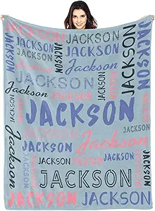 Personalized Name Blanket Customized Baby Blankets for Girls Boys Adults Monogrammed Blankets and Throws Christmas Birthday Mothers Fathers Valentines Day Gift