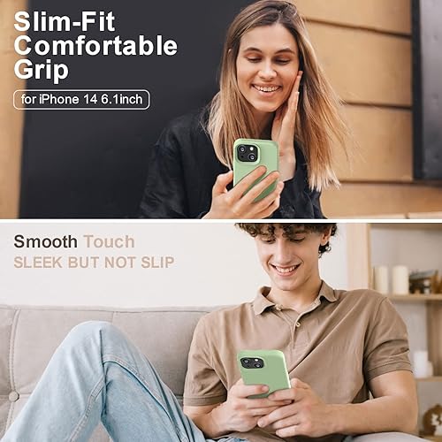 Miniatura 2 de Vooii Funda compatible con iPhone 14, silicona líquida de alta calidad, forro de microfibra suave antiarañazos, ultra delgada, a prueba de golpes,