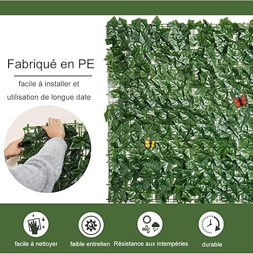 Miniatura 3 de sxysdkjco Artificial Ivy Privacy Fence Screen Greenery WallFake Vine PanelGarden Wall Covering Fake Leaves Trellis Artificial Leaves Screening