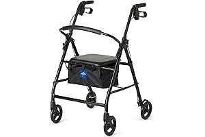 Medline Aluminum Rollator Walker with Seat