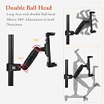 Tablet Holder for Mic Stand, Tablet Phone Holder Micophone Music Stand Mount Adjustable with Super Clamp Compatible with iPad Pro 12.9 Air Mini, Android, 4 to 13.5inch iPhones and Tablets