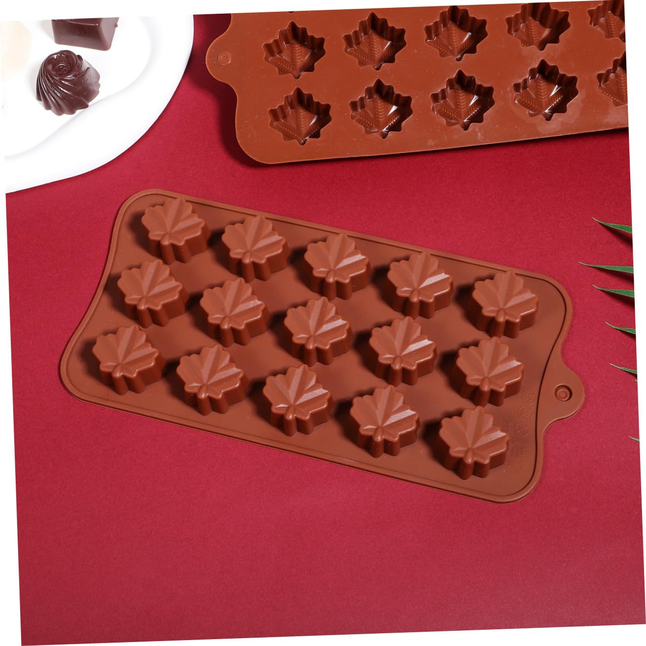 Cabilock 4 Juegos Molde De Chocolate Horneado Moldes De Chocolate De Otoño Latas De Pastel Para Hornear Molde Para Brownie Con Separadores Fabricante De Pasteles Gel De Sílice 6 Piezas * 4