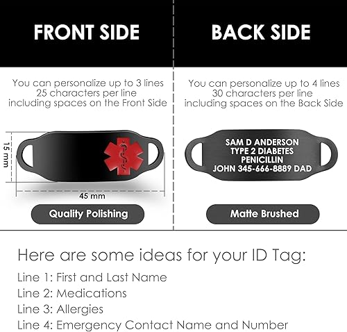 Miniatura 10 de Pulsera de alerta médica Paracord para hombres y mujeres  Pulsera de identificación médica para mujer  Pulsera médica de acero inoxidable con