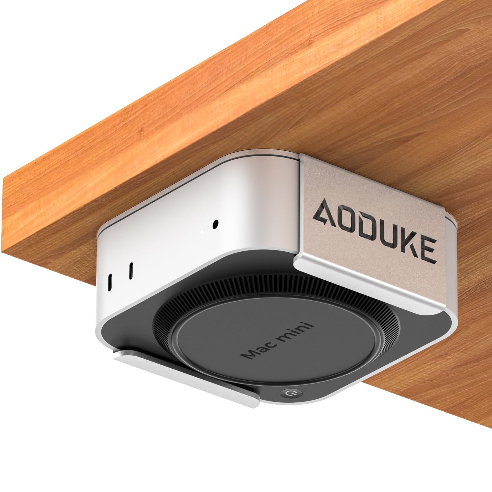 AODUKE Aluminum Alloy Mac mini M4 Under Table Bracket, 2024 Mac mini M4 Pro Wall Mount Stand, Hanging Rack Compatible with VESA Hole Monitor Mount or