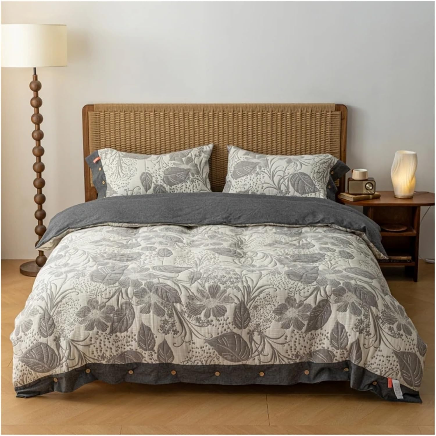 Cotton Yarn Dyed Double-Layer Yarn V-intage American Jacquard Bedding Set Healthy Skin Duvet Cover Set Bed Sheet Pillowcases,Bed