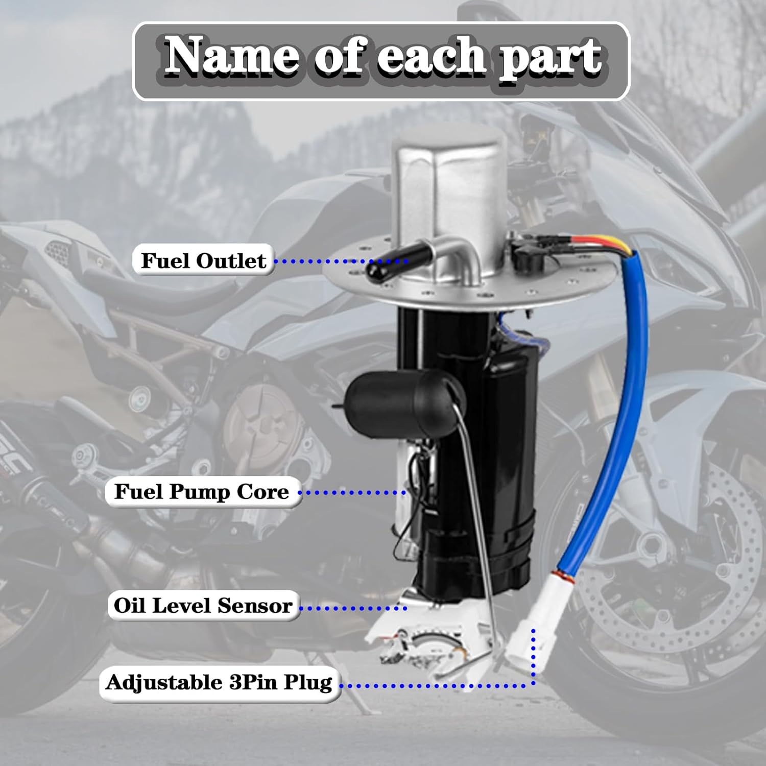 15100-01H00 Fuel Pump Assembly Excellent Adaptability Reliable Compatible with Suzuki 2006-2007 GSXR-600 GSXR-750 - Image 4