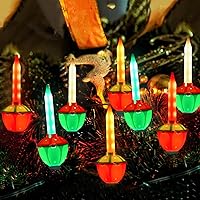 Vista 9 de SUNSGNE Luces de burbujas de Navidad, luces de burbujas vintage de 8.8 pies con 10 bombillas doradas con purpurina (1 de repuesto), base